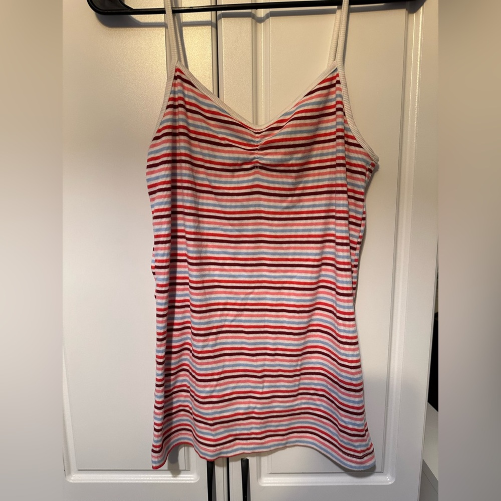 Woman’s colorful striped camisole